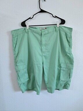 Denim & Rivets Mens Sz 48 Bermuda Cargo Shorts Light Green Pockets Golf Summer